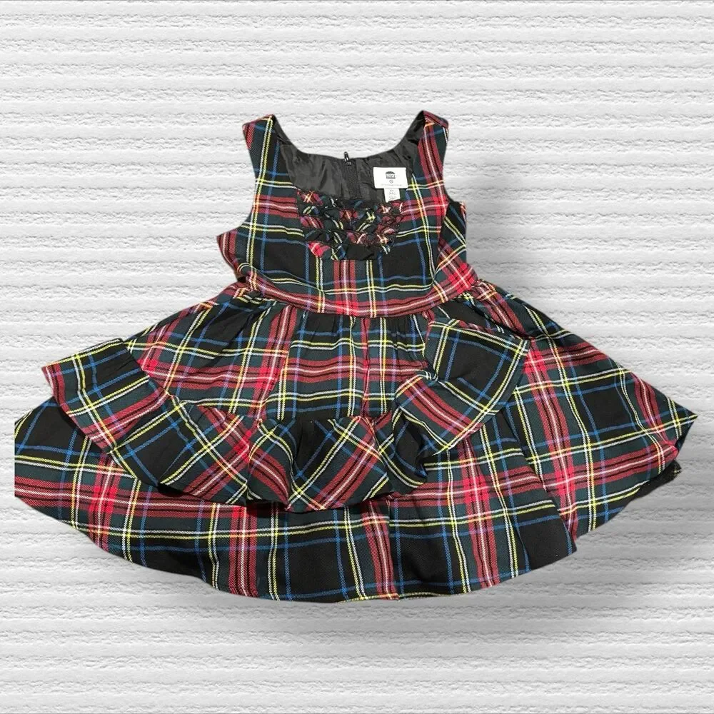 Harajuku Mini Target 4/5 Plaid Pinafore Dress Tartan Ruffle Schoolgirl Dress